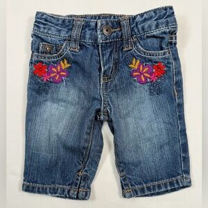 GUESS‎ JEANS Y2K-Inspired 00s Baby Girls' Floral Denim Bermuda Shorts Size 12M